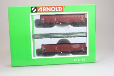 Arnold 6275 offener Güterwagen DR 2-teilig Spur N Neu Originalverpackung 