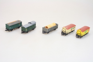 Interessante Sammlung Güterwagen 5-teilig Spur N 