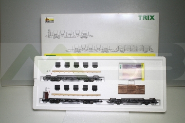 Trix 23990 Flachwagen-Set DB 3-teilig Spur H0 unbespielt Originalverpackung 